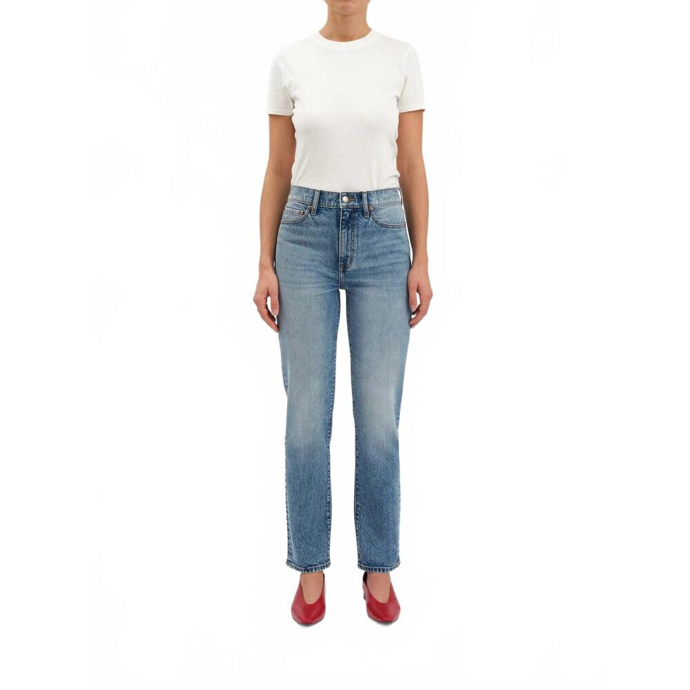 NEW DAZE smarty pants high rise slim straight jeans in face to face